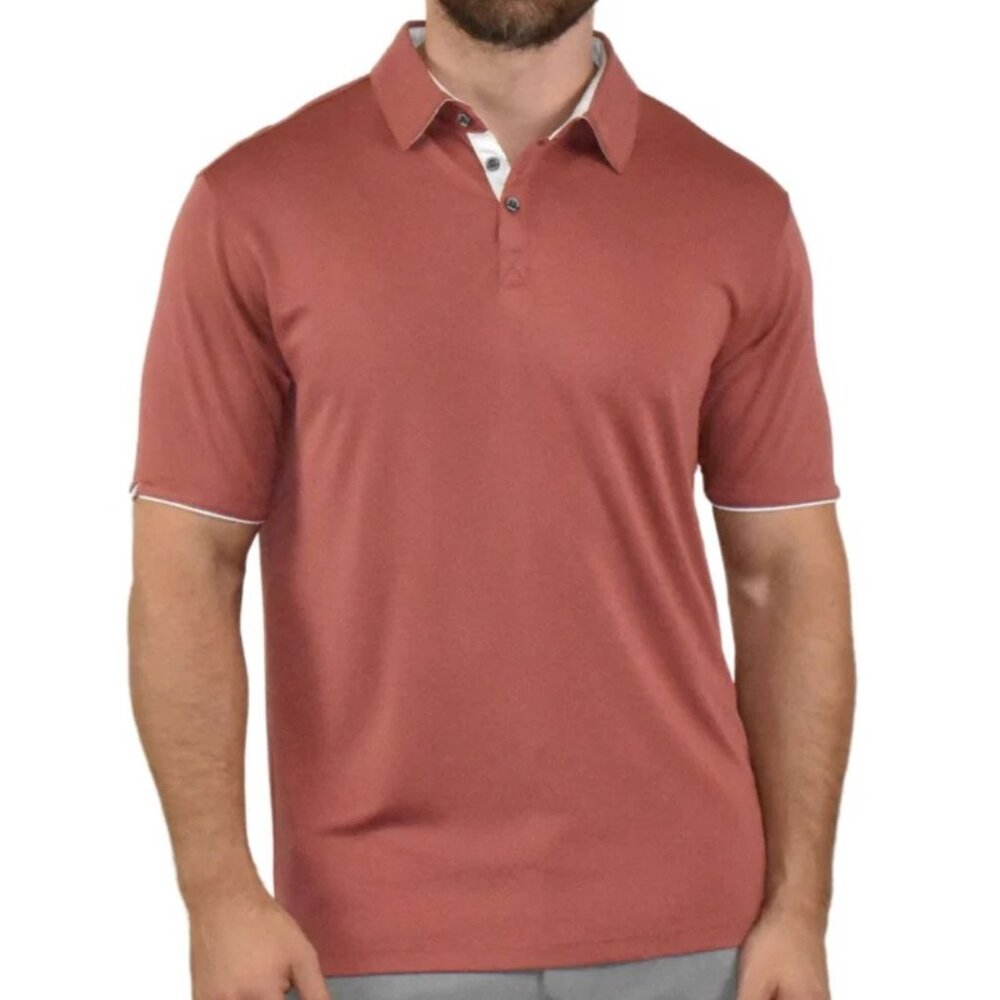 Fundamental Coast Red with White Contrast Polo